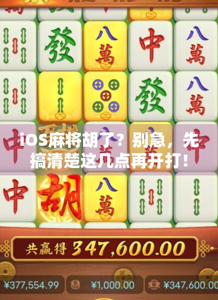 iOS麻将胡了？别急，先搞清楚这几点再开打！