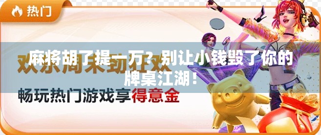 麻将胡了提一万?别让小钱毁了你的牌桌江湖! 麻将胡了提一万?别让小钱毁了你的牌桌江湖!