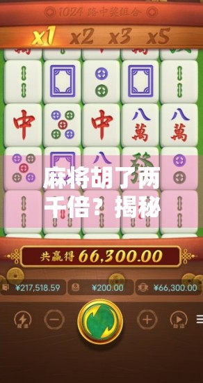 麻将胡了两千倍？揭秘爆赚背后的真相与风险！