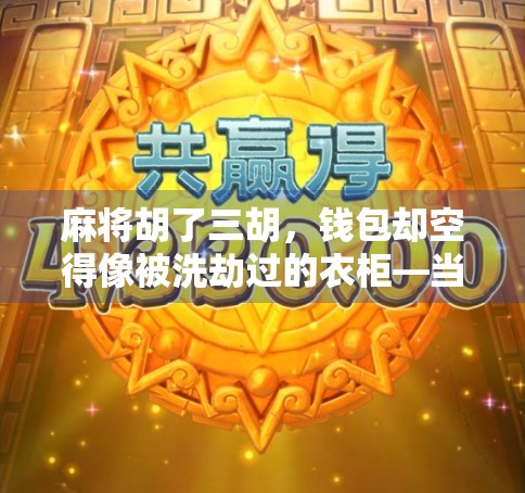 麻将胡了三胡，钱包却空得像被洗劫过的衣柜—当代年轻人的快乐陷阱