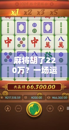 麻将胡了220万?一场运气背后的财富密码,普通人也能复制的成功逻辑!